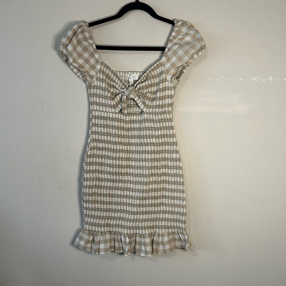 Dresses & Skirts - Mable Smocked Tie Front Ruffle Mini Dress